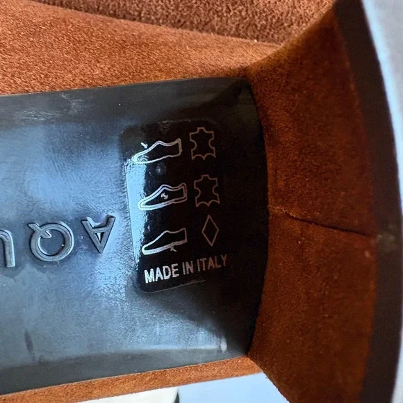 Aquatalia Women's 9 Pasha Suede‎ Pumps Waterproof Heel Brown Made in Italy 1.8" - Picture 11 of 14